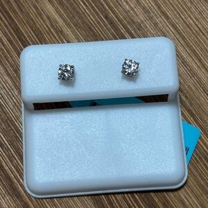 Sterling Silver Moissanite Round Cut Earrings NWT